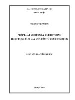 Pháp luật về quản lý rủi ro trong hoạt động cho vay của các tổ chức tín dụng