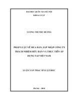 Pháp luật về mua bán, sáp nhập công ty trách nhiệm hữu hạn và thực tiễn áp dụng tại Việt Nam