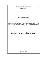 Cấp giấy chứng nhận quyền sử dụng đất trên địa bàn thành phố Hà Nội từ năm 2003 đến nay