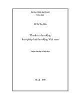 Thanh tra lao động theo pháp luật lao động Việt Nam  Luận văn ThS. Luật