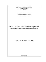 Pháp luật tài nguyên nước Việt Nam trong điều kiện kinh tế thị trường