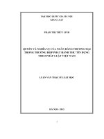 Quyền và nghĩa vụ của ngân hàng thương mại trong trường hợp phát hành thư tín dụng theo pháp luật Việt Nam