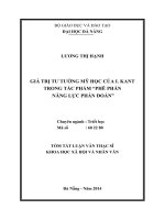 Giá trị tư tưởng mỹ học của I.Kant trong tác phẩm Phê phán năng lực phán đoán