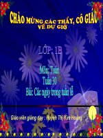 Các ngày trong tuần Toán 1