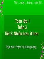 Bài giảng Nhiều hơn - Ít hơn Toán 1