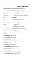 Tài liệu Tenses worksheet