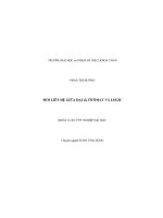 Khóa luận tốt nghiệp toán Mối liên hệ giữa đại số, ôtômat và logic