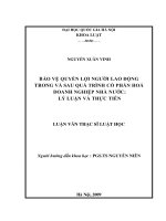 Bảo vệ quyền lợi người lao động trong và sau quá trình cổ phần hóa doanh nghiệp nhà nước lý luận và thực tiễn