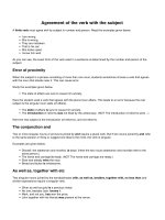 Agreement of the verb with the subject