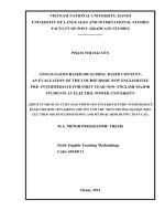 ANGLO-SAXON BASED OR GLOBAL BASED CONTENT: AN EVALUATION OF THE COURSE BOOK NEW ENGLISH FILE PRE- INTERMEDIATE FOR FIRST YEAR NON- ENGLISH MAJOR STUDENTS AT ELECTRIC POWER UNIVERSITY