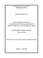 Quản trị rủi ro tín dụng tại ngân hàng thương mại cổ phần quốc tế Việt Nam - Chi nhánh Quy Nhơn