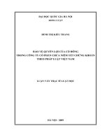 Bảo vệ quyền lợi của cổ đông trong công ty cổ phần chưa niêm yết chứng khoán theo pháp luật Việt Nam
