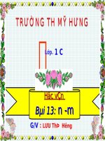 Bài giảng Môn học vần  Lớp 1 N M