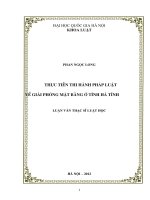 Thực tiễn thi hành pháp luật về giải phóng mặt bằng ở tỉnh Hà Tĩnh