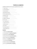 Sentence completion (2)