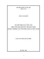 Sự hỗ trợ của tòa án đối với giải quyết tranh chấp bằng trọng tài thương mại ở Việt Nam