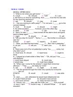 MODAL VERBS -WITH KEY