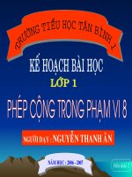 Bài giảng Phép cộng trong phạm vi 8 Toán 1