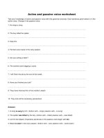 Active and passive voice worksheet