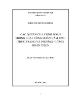 Các quyền của công đoàn trong Luật Công đoàn năm 1990 - thực trạng và phương hướng hoàn thiện