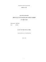 Pháp luật về sử dụng đất nông nghiệp ở Việt Nam  Luận văn ThS. Luật