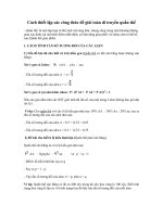 Cách thiết lập công thức để giải toán di truyền quần thể