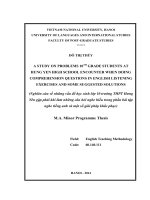 A STUDY ON PROBLEMS 10 TH GRADE STUDENTS AT HUNG YEN HIGH SCHOOL ENCOUNTER WHEN DOING COMPREHENSION QUESTIONS IN ENGLISH LISTENING EXERCISES AND SOME SUGGESTED SOLUTIONS