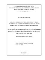 Applying Problem-Solving Activities in Teaching Speaking Skills for the Second-year English-Major Students at Vietnam University of Commerce