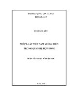 Pháp luật Việt Nam về đại diện trong quan hệ hợp đồng