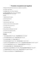 Formation of questions and negatives