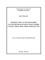 Luận văn thạc sĩ Mở rộng cho vay doanh nghiệp tại chi nhánh ngân hàng nông nghiệp và phát triển nông thôn Tỉnh Kon Tum (full)
