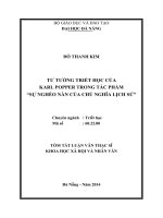 Tư tưởng triết học của Karl Popper trong tác phẩm  sự nghèo nàn của chủ nghĩa lịch sử