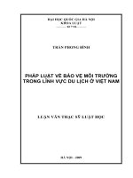 Pháp luật về bảo vệ môi trường trong lĩnh vực du lịch ở Việt Nam  Luận văn ThS. Luật