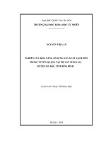 Nghiên cứu khả năng áp dụng sản xuất sạch hơn trong tuyến quặng tại mỏ sắt Suối Láo, huyện Đà Bắc, tỉnh Hòa Bình