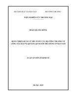 Hoàn thiện quản lý nhà nước của Bộ Công Thương về công tác bảo vệ quyền lợi người tiêu dùng ở Việt Nam (Toàn văn)