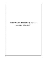 ĐỀ CƯƠNG ÔN THI THPT QUỐC GIA NĂM HỌC 2014-2015