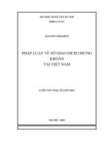 Pháp luật về Sở giao dịch chứng khoán tại Việt Nam