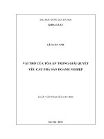 Vai trò của Tòa án trong giải quyết yêu cầu phá sản doanh nghiệp