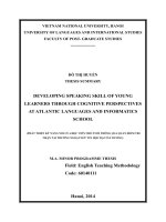 THESIS SUMMARY DEVELOPING SPEAKING SKILL OF YOUNG LEARNERS THROUGH COGNITIVE PERSPECTIVES AT ATLANTIC LANGUAGES AND INFORMATICS SCHOOL