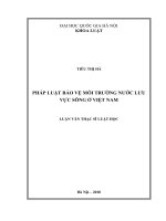Pháp luật bảo vệ môi trường nước lưu vực sông ở Việt Nam