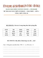 TỔNG HỢP CÁC ĐỀ THI TOÁN VIOLYMPIC LỚP 4