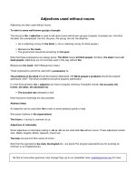 Adjectives used without nouns