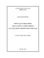 Pháp luật về hoat động cho vay đầu tư chứng khoán của ngân hàng thương mại ở Việt Nam