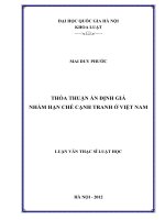 Thỏa thuận ấn định giá nhằm hạn chế cạnh tranh ở Việt Nam