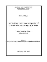 Tư tưởng triết học của Lão Tử trong tác phẩm đạo đức Kinh