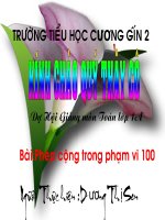 Bài giảng Phép cộng trong phạm vi 100 Toán 1