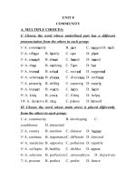 BÀI TẬP VÀ ĐÁP ÁN MÔN ANH LỚP 10 UNIT 8