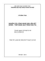 Nghiên cứu công nghệ hàn liên kết nhôm – thép bằng quá trình hàn TIG (tóm tắt)