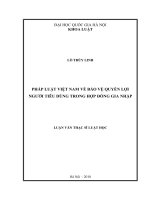 Pháp luật Việt Nam về bảo vệ quyền lợi người tiêu dùng trong hợp đồng gia nhập