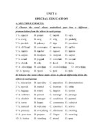 BÀI TẬP VÀ ĐÁP ÁN MÔN ANH LỚP 10 UNIT 4